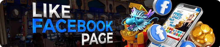 Banner promoting Facebook page with dragon and phone
